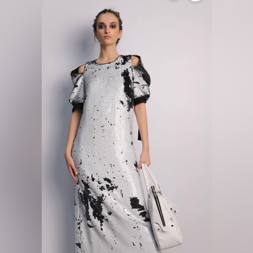 A-Line Dress With Reversible Sequins